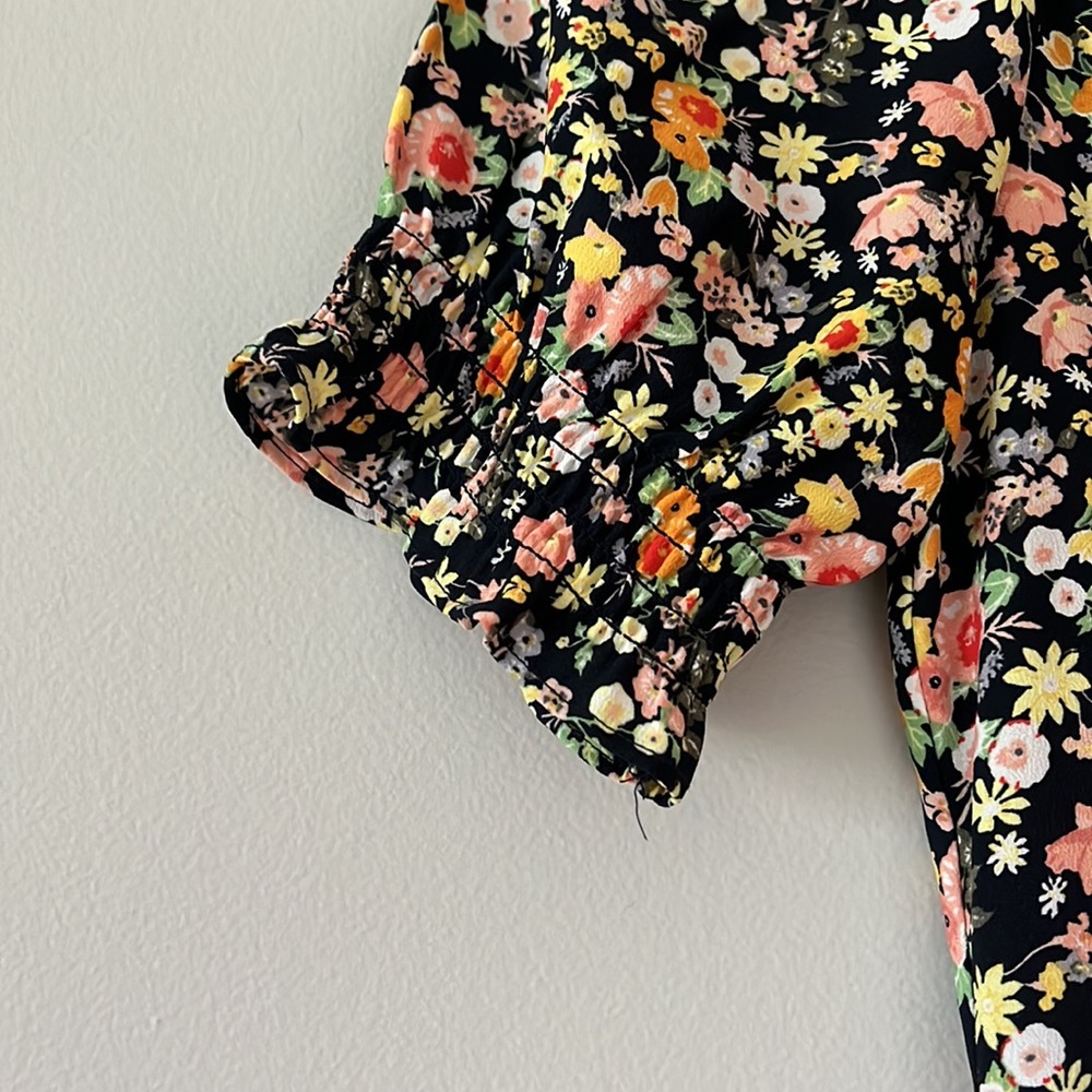 Floral midi v-neck dress - Picture 4 of 5